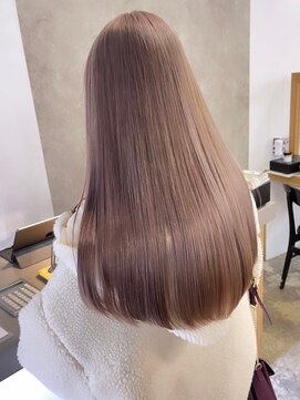 リムレスバイサンク 万代 新潟駅(LIMLESS by cinq) 新潟駅ミルクティーベージュペールピンクベージュ顔周りレイヤー