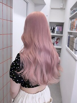 ベレーザ 渋谷神南(Beleza) 16217ホワイトピンクブリーチバーガンディルーツカラーロング