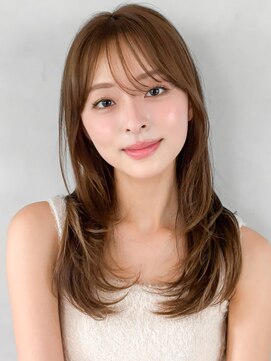 キリ 表参道(kyli) 小顔クラゲヘアーココアベージュ黒髪艶感斜めバングうる艶髪