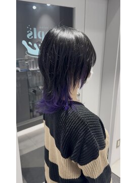 ポプルス(popls) ウルフカット/マッシュウルフ/インナーカラー/パープルカラー
