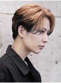 渋谷メンズカットブリーチカラーエンドカラーセンターパート韓国