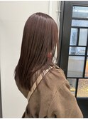 韓国顔まわりレイヤーカットグレージュオリーブベージュブラウン