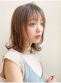 ミディアムレイヤー、外ハネボブ、グレージュ、脱白髪染め☆