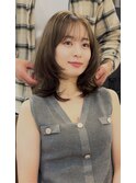 ナチュラル小顔前髪あり後れ毛サイドバング結べるボブくびれヘア