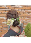 成人式ヘアセット×生花