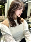 韓国ヘア レイヤーカット 透明感 グレージュ 井坂