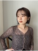 切りっぱなしボブ/顔周りレイヤー/前髪/原宿神宮前