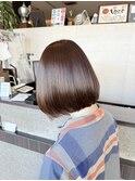 大人ショートボブナチュラルカラー艶カラー髪質改善