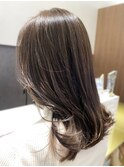 オリーブベージュカラー*セミロングヘア*髪質改善*30代40代50代