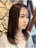 ROUIS 津田沼 ミディアムレイヤーカット/チョコレートブラウン