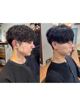 メンズパーマが人気のサロン。デザイン性の高さと自宅での再現性が好評のサロン◎【大森駅/メンズパーマ】