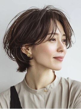 ハーツ(Heart's) 白髪ぼかし脱白髪染め似合わせショートボブ40代50代60代