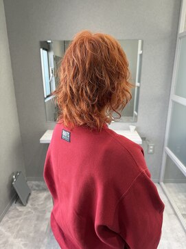 【柚衣】オレンジパーマ