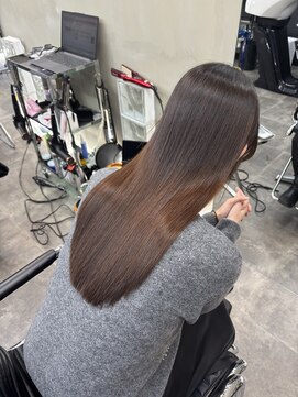 ファビ 渋谷(Fab) くびれヘア/暗めカラー/アプリコットオレンジ/縮毛矯正