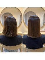 SOURCE yuan 髪質改善/ショートボブ/メンズパーマ【5月中旬OPEN(予定)】&nbsp;髪質改善縮毛矯正メテオストレートbefore after【佐藤和弥】