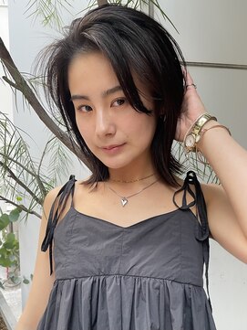 ノラギンザユー(NORA GINZA/U) 顔まわりカット顔まわりレイヤーナチュラルヘアロングボブ