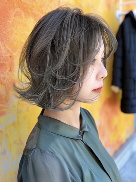 アルトリスト(Altruist Aging×HAIR&SPA) ★ダークアッシュ大人ガーリーボブ着物ミディアムレイヤーカット