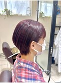 くびれヘア ハイライトカラー アプリコットオレンジ 夏