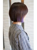 すみれパープル×イヤリングカラー×レイヤーボブ