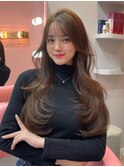 前髪/韓国風巻き/マロンベージュ/20代/10代/レイヤーカット