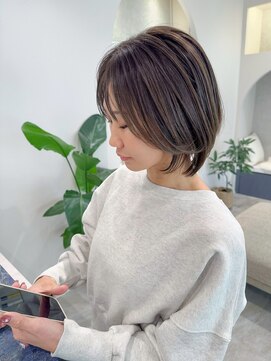 ビームズヘア 藤が丘店(Bee Ms HAIR) 小顔見せショートベージュカラーブリーチしない透明感カラー