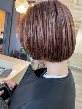  fit stand 千葉/ショートボブ/カット/パーマ/ダブルカラー/トリートメント/縮毛矯正 イメチェン/ピンクベージュ/アンブレラカラー[千葉]