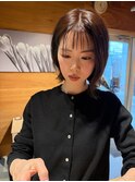 #モーブショコラ#シースルーバング#オン眉#切りっぱなしボブ