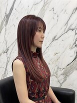 インテグリ オオタ(INTEGRI oota)&nbsp;艶髪ボルドーカラー×大人ロングストレート韓国風顔まわりカット