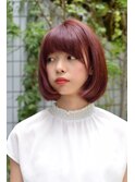 【miike】ピンクレッド×ナチュラルボブ大人ボブ