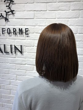 ヘア スパ ビューティー エールフォルム(HAIR SPA BEAUTY YELLFORME) スイートストレート×ピンクベージュボブstyle