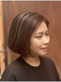 襟元スッキリ/前下がりボブ/20代/30代/40代