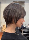 ハイライトショートヘアダブルカラーイルミナカラーオージュア
