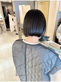 ミニボブ　ぱっつんボブ　切りっぱなしボブ　縮毛矯正