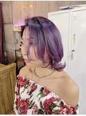 【MIRAC町田店】パープルグラデ×ウルフレイヤースタイル