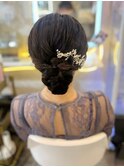 結婚式 二次会 お呼ばれ アップスタイル×華やかアクセ