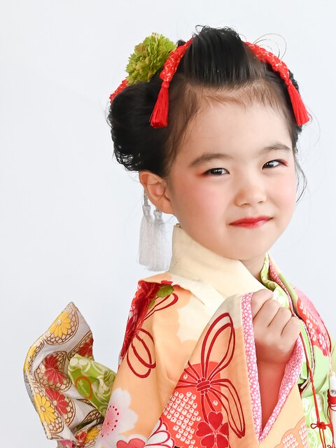 七五三 大きめ7歳さん ハーフ成人式 子どもお着物 アンティークお着物 