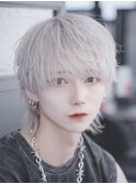 ウルフカット/マッシュウルフ/ホワイトカラー/メンズウルフ