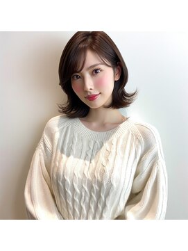 ヘアーズ ベリー 新金岡店(hairs BERRY) イメチェン黒髪こなれミディボブルフ前髪ワンレンネビージュ小顔