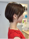 ショートカット×ひし形ショートボブ×前髪あり20代30代40代