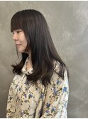 顔まわりのレイヤー/オリーブグレージュ/ブリーチなしカラー