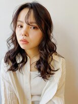 ガーデン 銀座(GARDEN)&nbsp;パーマ レイヤー イメチェン ブルーブラック 艶カラー 顔まわり