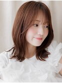 くびれヘア外ハネミディアムウルフカットヘルシースタイルW大宮