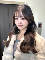 ベル 新宿店(Vel)&nbsp;ロングレイヤーカットミルクティーベージュ髪質改善10代20代30代