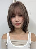 ハイトーンレイヤーボブミディアムレイヤーショートウルフボブ