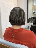 ルーチェ(Lu-che) ハイライトデザインカラー×ボブ×縮毛矯正毛