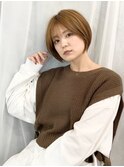 シースルー/ショコラベージュ/前下がり/小顔ボブ/たまプラーザz2