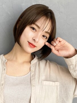 大人可愛い代30代40代 耳掛け前下がり丸みグラデーションボブ L フロリタ Florita のヘアカタログ ホットペッパービューティー