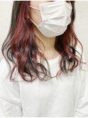 黒髪卒業耳掛け可愛いイヤリングカラーピンクイルミナカラー