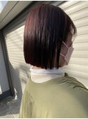 表参道roijirプツッと切りっぱなしボブ×ピンクブラウンカラー