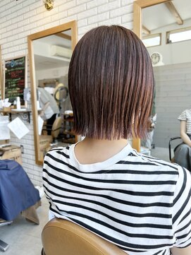 ルチェア ヘア(Lucea Hair) オレンジ ぱつボブ
